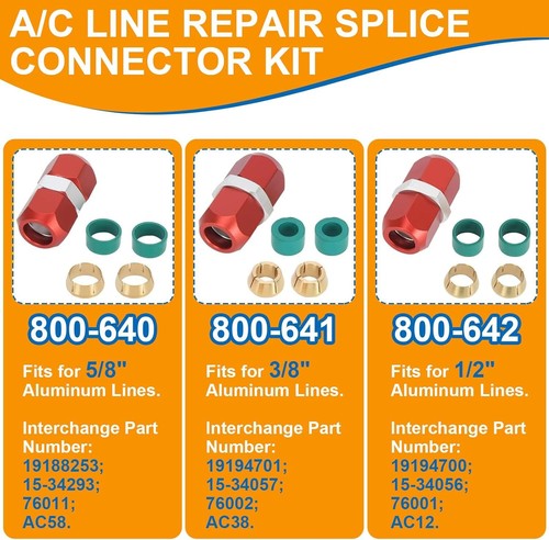 Line Splices/A/C/Air Conditioning Repair Splice Connector for 5/8" 3/8" 1/2" - Foto 2 di 12