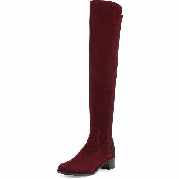 Burgundy top stretch boots
