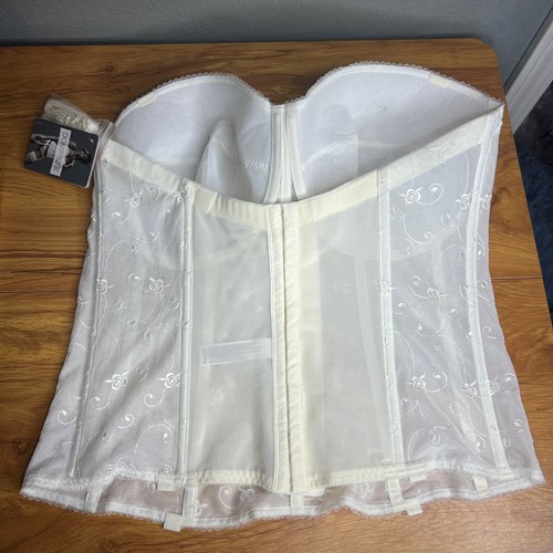 Dominique Rosemarie Corset Bustier Sz 42F Embroidery Lace Lingerie 8900 Bone NWT - Picture 7 of 14