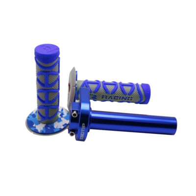 Motorcycle 7/8" Handle Bar Hand Grips With Anodized CNC Quick