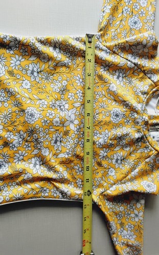 Art Class Long Sleeve Swimsuit Rash Guard Girls Large 10 12 Yellow BOHO Floral - Picture 4 of 8