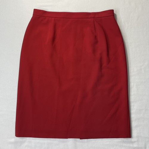 Jones New York Platinum Red Pencil Skirt Lined Sz 14