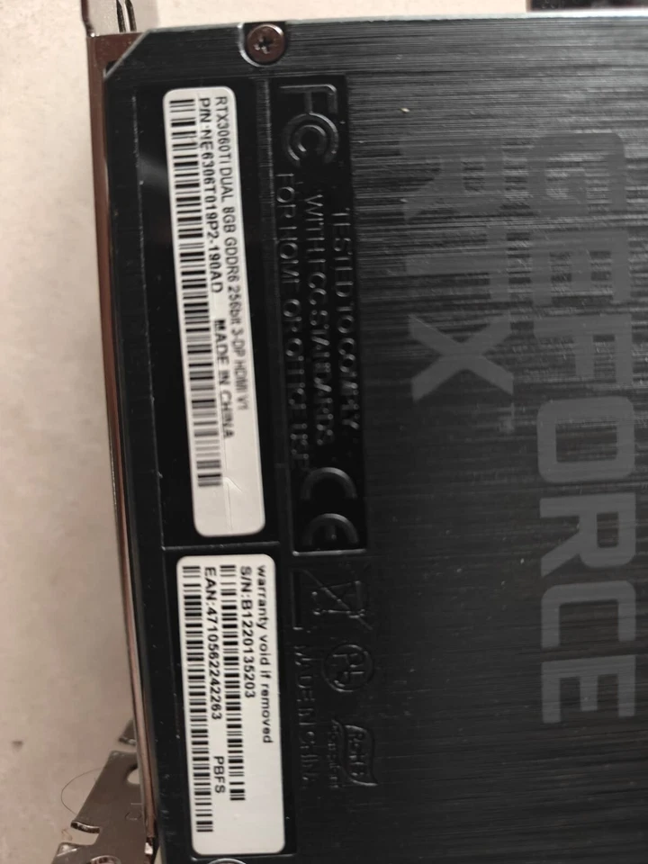 Palit 3060ti  NVIDIA RTX GAMING GPU - 8GB - GDDR6 - Used - Image 3 of 4