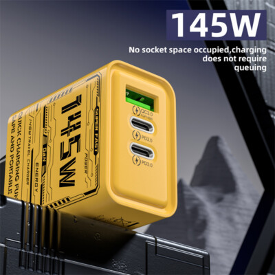 145W Super Fast Charge Wall Charger Adapter USB + Type C Universal Charger