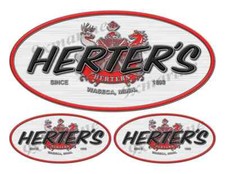HERTERS Vintage Style Oval Vinyl Decal Boat Stickers 3 PC Set 10"x 5"and 5"x2.5"