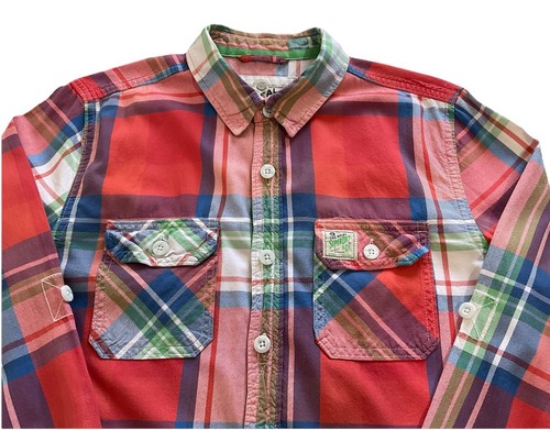 Superdry The Lumberjack Twill Mens Button Up Plaid Shirt Size Large Slim Fit - Picture 14 of 24