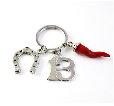 No. 13 Sharmatory Pendant Keychain, Horn & Horseshoe 