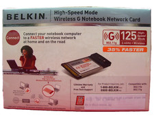 WIRELESS WIFI NOTEBOOK CARD PCMCIA LAPTOP ADAPTOR CARDBUS 802.11g BELKIN