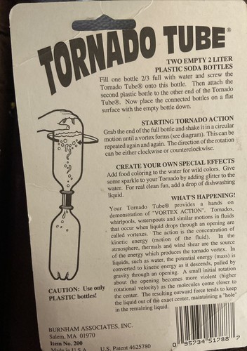 Vintage Tornado Tube Demonstrates Vortex Action Requires 2 litter bottles A - Picture 2 of 4