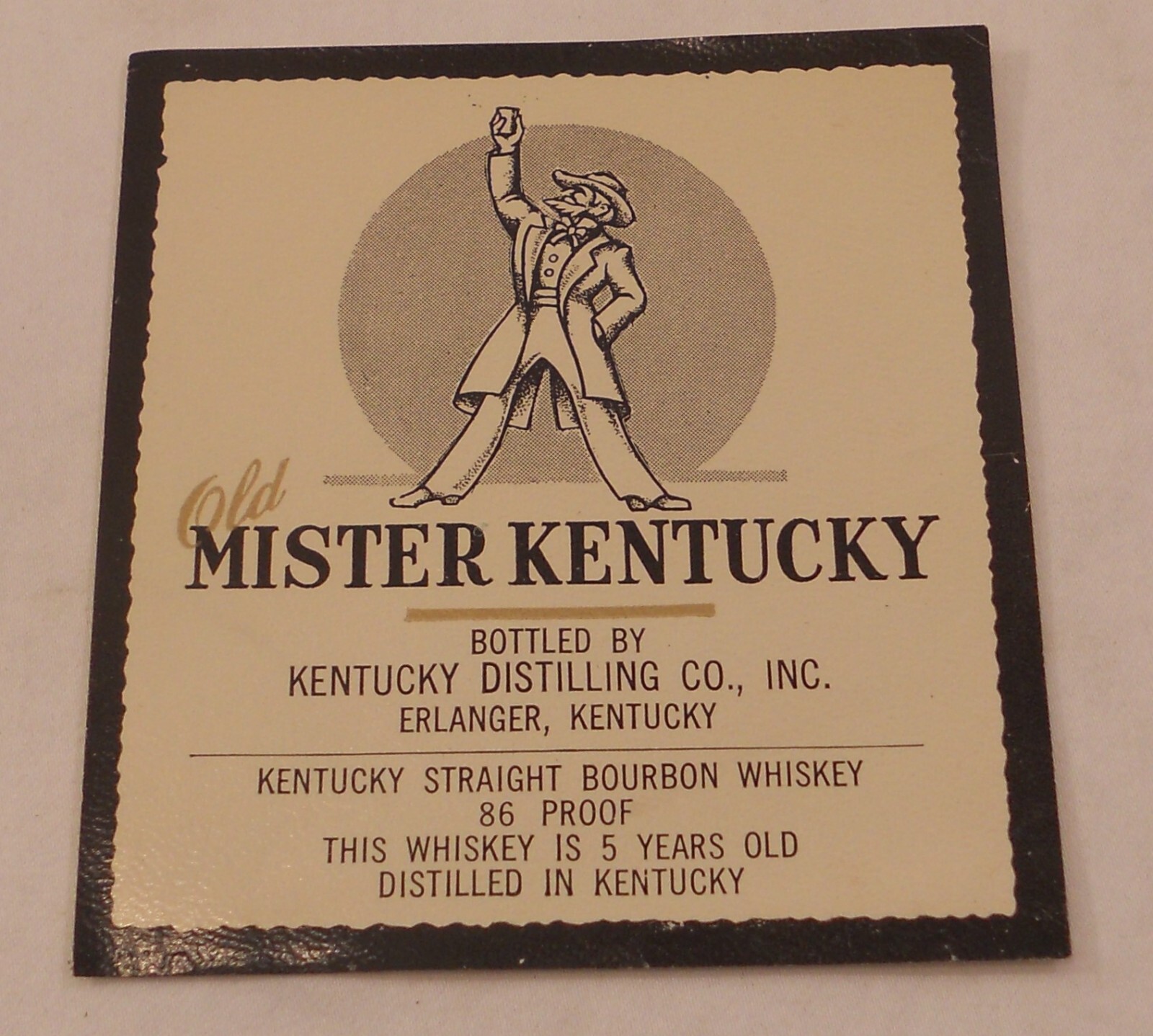 Old Mister Kentucky Whiskey Bottle Label Erlanger KY eBay
