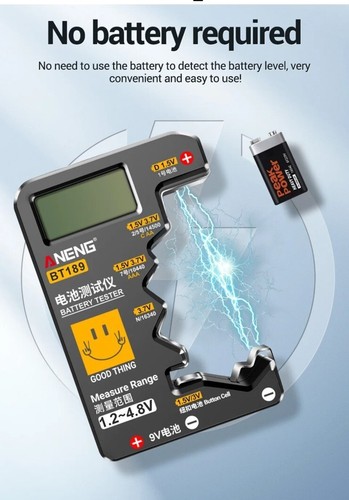 ANENG BT-189 Universal Batterietester LCD-Anzeige 9V,1.5V,AA, AAA,C,D, - Bild 4 von 7