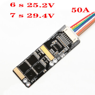 6S 7S 50A25.2V29.4V Li lithium battery protection board with temperature control