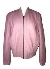 Helmut Lang Nwot Sz M Pink Stipple Leather Pocket Front Jacket