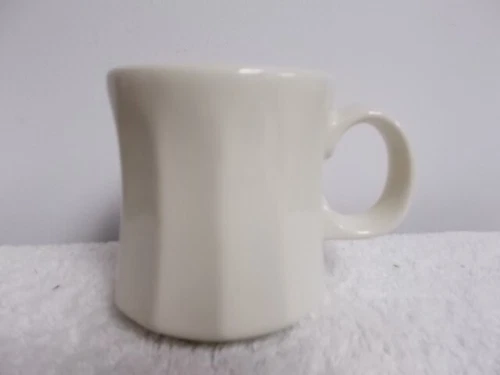 Vintage HLC Homer Laughlin Ivory White Fluted Ribbed Coffee Tea Cup Mug