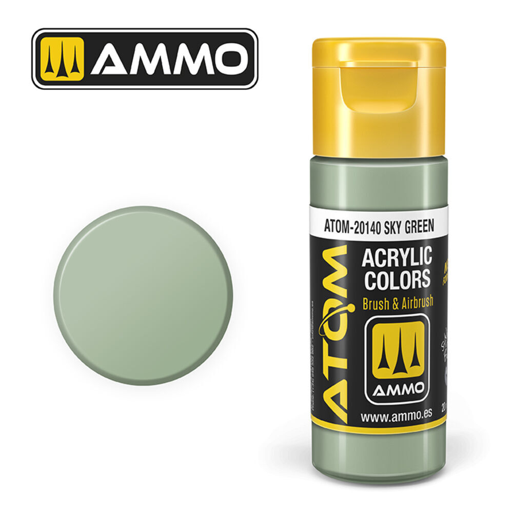 Ammo Mig Atom-20140 - Atom Color Sky Green 20ml - New