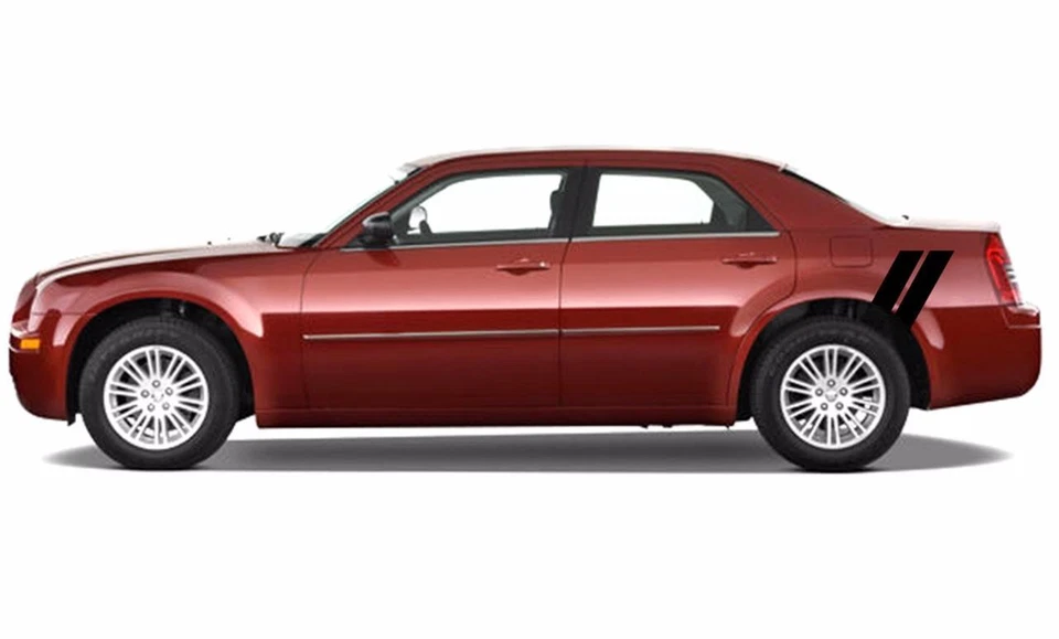 Calcomanías de vinilo para guardabarros trasero de 4" doble barra de hash rayas para Chrysler 300 Foto 2 de 4