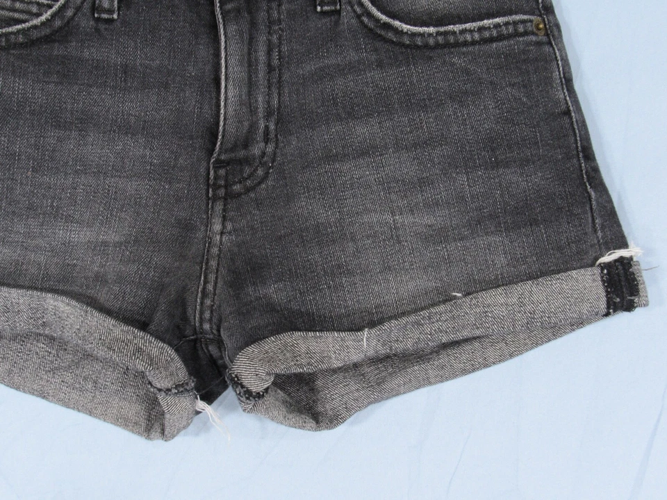 Pantalones Cortos de Bicicleta CURRENT/ELLIOT DESTEÑIDOS NEGROS Jeans Denim con Puños Cortados 0/24 Foto 3 de 4