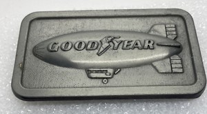 Goodyear Tire & Rubber Blimp Advertising Belt Buckle 1974 Tires Auto Automobile