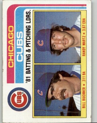 1982 Topps Cubs Leaders Bill Buckner Randy Martz #456 Chicago Cubs
