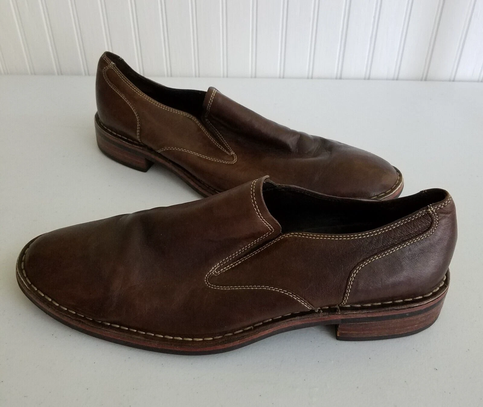 Mocassini da guida Cole Haan NikeAir marrone pelle da uomo taglia 13M autisti slip on