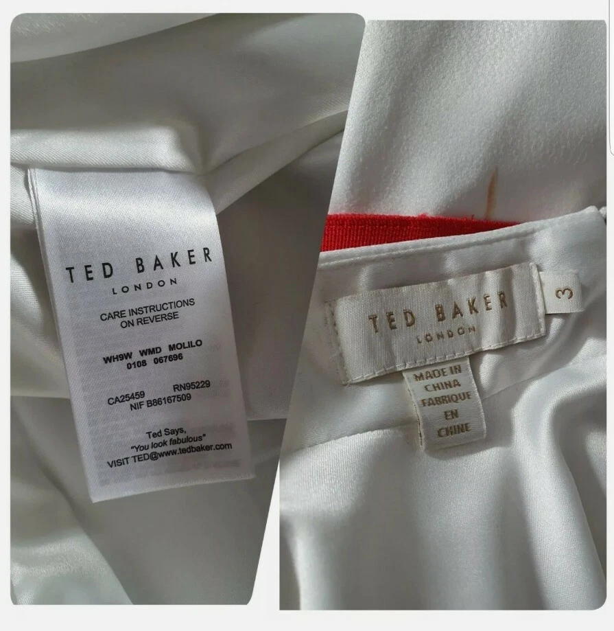 Ted Baker Molilo Tutti Frutti Bodycon Dress Ivory  SIZE 2 UK 10 - Image 4 of 4