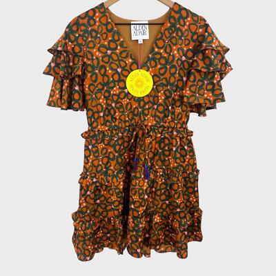 Alden Adair NWT $348 Orange Green Disco Floral Beaded Tie Sabrina Dress Medium | eBay Alden Adair NWT $348 Orange Green Disco Floral Beaded Tie Sabrina Dress Medium | eBay