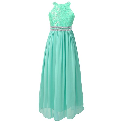 Vestido de novia de gasa con flores para niñas lentejuelas vestido de desfile de dama de honor 4-14 años - Imagen 22 de 62