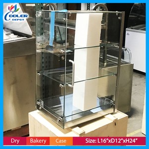 New Bakery Showcase Donuts Bagels Pastry Dry Glass Display Case