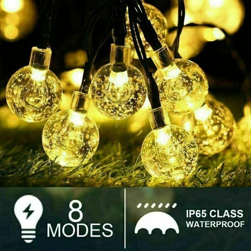 Solar Lichterkette Kugel Beleuchtung 100LED12Meter Garten Party Innen Außen Deko - Bild 6 von 15