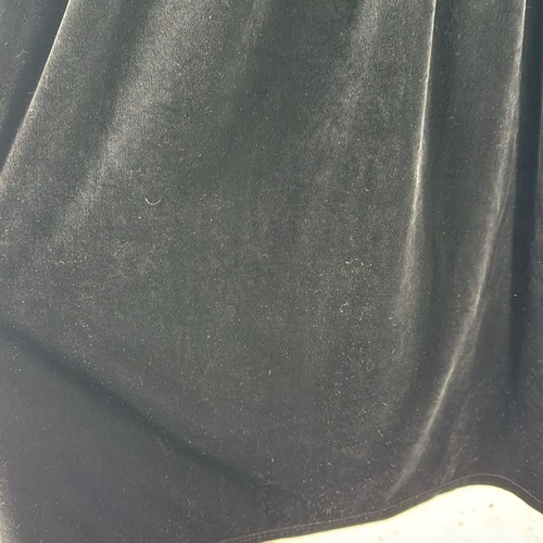Avon Style Black velvet velour long sleeve gold button Maxi Dress vintage L - Picture 9 of 13