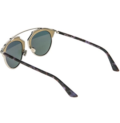 CHRISTIAN DIOR SO REAL Silver Beige Leather Havana Sunglass