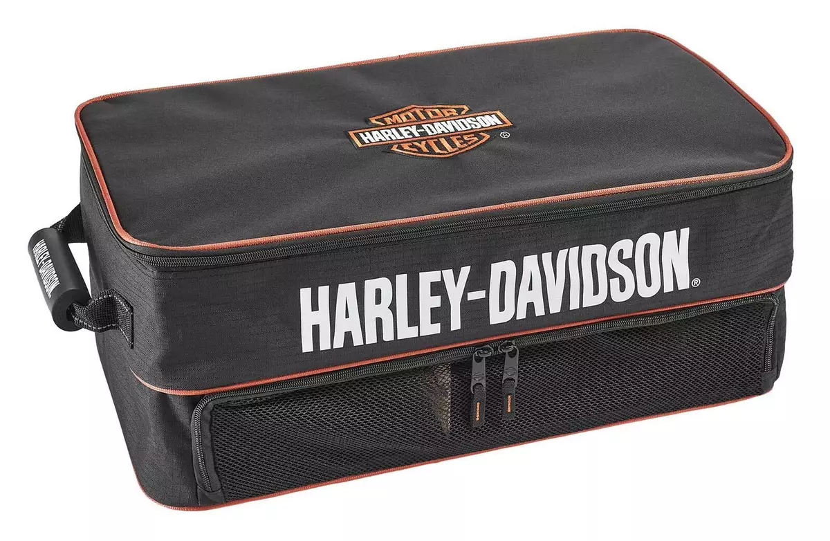Harley Davidson Bar Shield Logo Trunk Garage Organizer Bag Black Rust