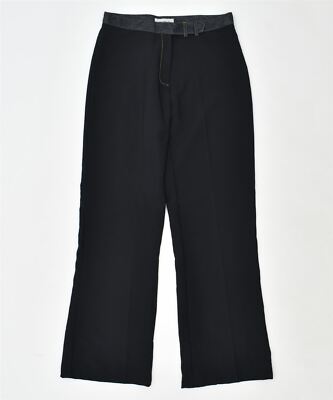 IDENTIC Womens Casual Trousers EU 40 Medium W30 L32 Black Polyester Vintage HI10