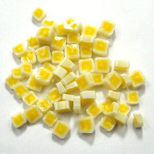 Yellow  White Hip to be Square Murrine SQ02 Millefiori COE 90 Glacial Art Glass