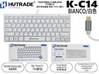 Tastatur Verkabelt Mini Hutrade K-C14 78 Buttons Layout Italienisch Usb-C Weiß