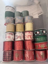 Lot of Beautiful Christmas Ribbon - assorted Christ holiday wrapping 30 + rolls