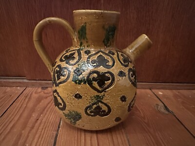 Aldo Londi Bitossi Italien Henkelvase Vase Signatur M9/18 Kunstkeramik Moresco