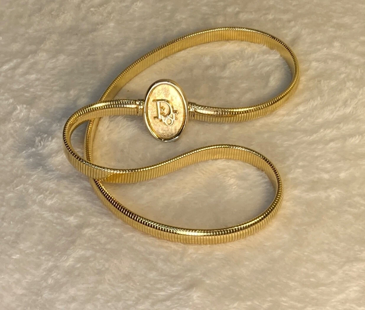 Christian Dior Vintage Ceinture Dorée Omega Serpent Corde Maille Chaîne Studio 54 ~ Taille 26,5