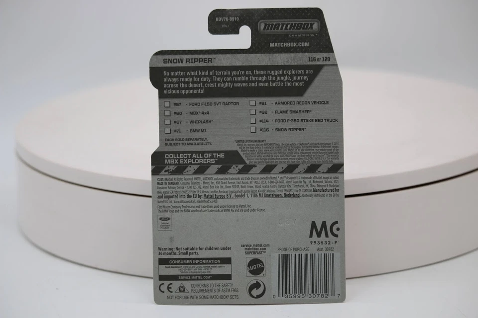 2013 Matchbox #116 Snow Ripper™ LARANJA | PRETO | BRANCO | MBX EXPLORERS - Imagem 4 de 4