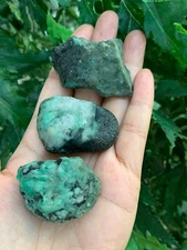 Emerald Rough Stones, 1 - 2 Inch Raw Emerald Natural Stone, Pick How Many