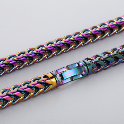 8mm/10mm Men Women 316L  Stainless Steel Wheat Chain Necklace 5 Colors