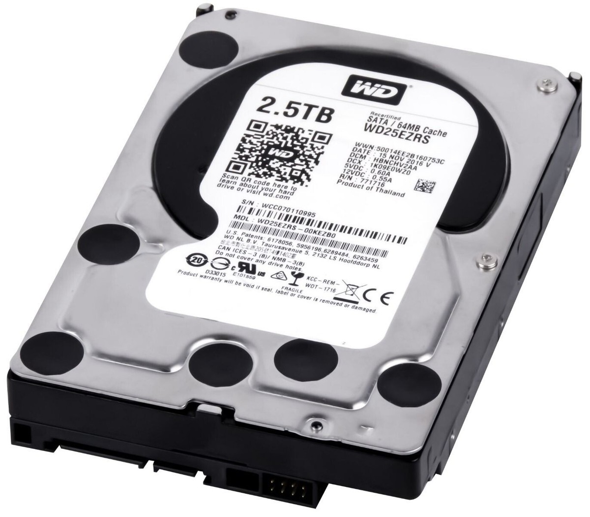 PCパーツ Wd AV-25 Hard Drive - Internal (WD5000LUCT) WD5000LUCT_1000-1.jpg?resizeid