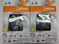 Stihl OEM 2-Pack 26RS-81 20" Yellow PRO Chainsaw Chains .063 .325"