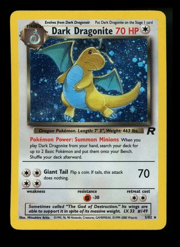 Dark Dragonite 5/82 Team Rocket 2000 Holo Rare WOTC Pokémon Card TCG
