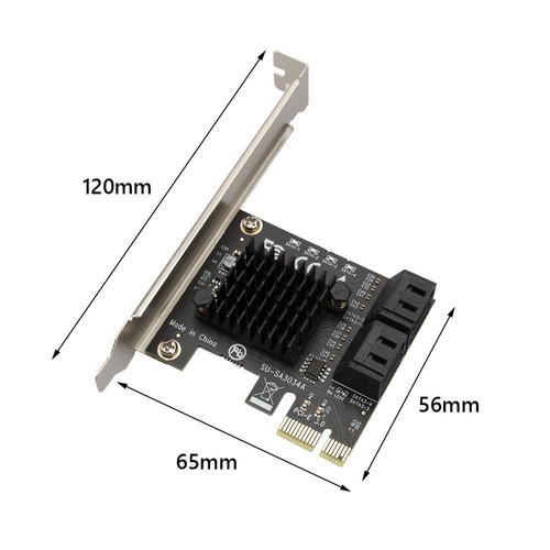 SATA PCIe Adapter 4 Ports SATA III to PCI Express 3.0 X1 Expansion Card FR - Photo 5/5