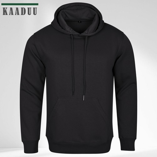 Men’s Plain Pullover Hoodie – Cotton Sweatshirt Casual Tech Style Hooded Top - Picture 14 of 35