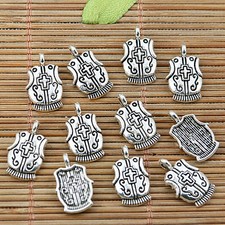 32pcs tibetan silver cross pattern sheild coat design charms EF1937