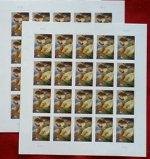 TWO (2) Sheets x 20= 40 of ANGEL WITH LUTE 44¢ US Postage Stamps. USA Sc # 4477