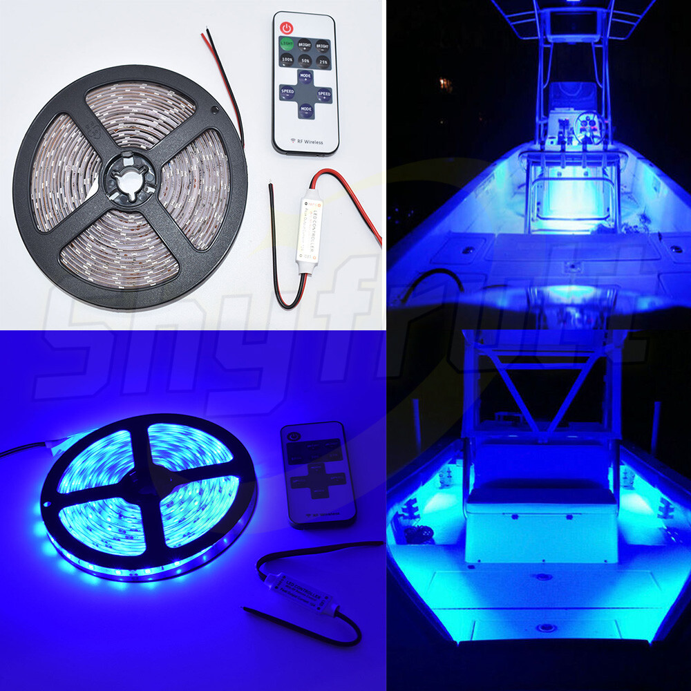 16.4Ft 3528 UV/Blue 300LED Strip Black Light Night Fishing Ultraviolet