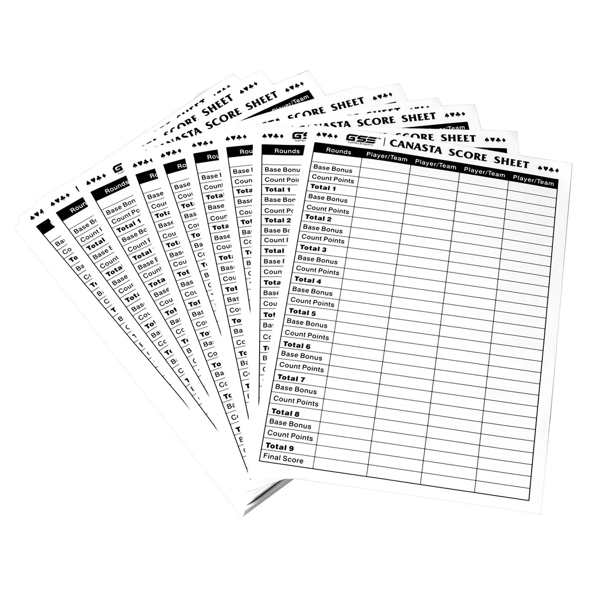 100-Pack Canasta Score Pads. Canasta Score Sheets with Canasta Game  Instructions